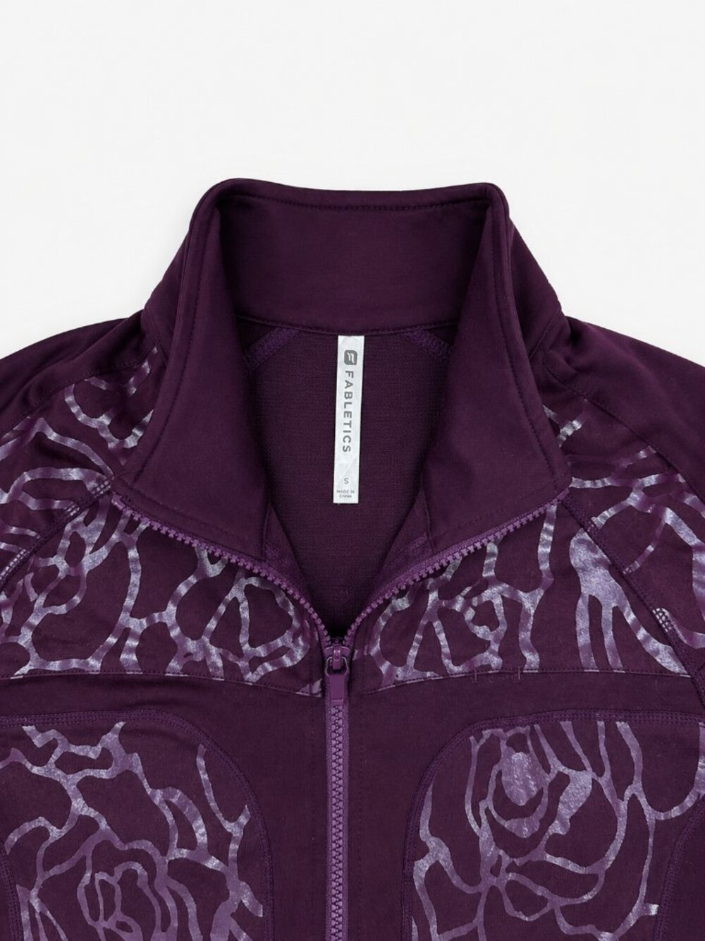 Fabletics Women’s Purple Floral Zip Athletic Jacket Size Small Activewear - Picture 4 of 6